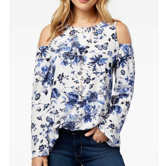 Kensie Tops - Kensie L Women’s Cold Shoulder Top.